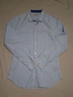 Burberry Light Blue Stripe Men's Dress Shirt